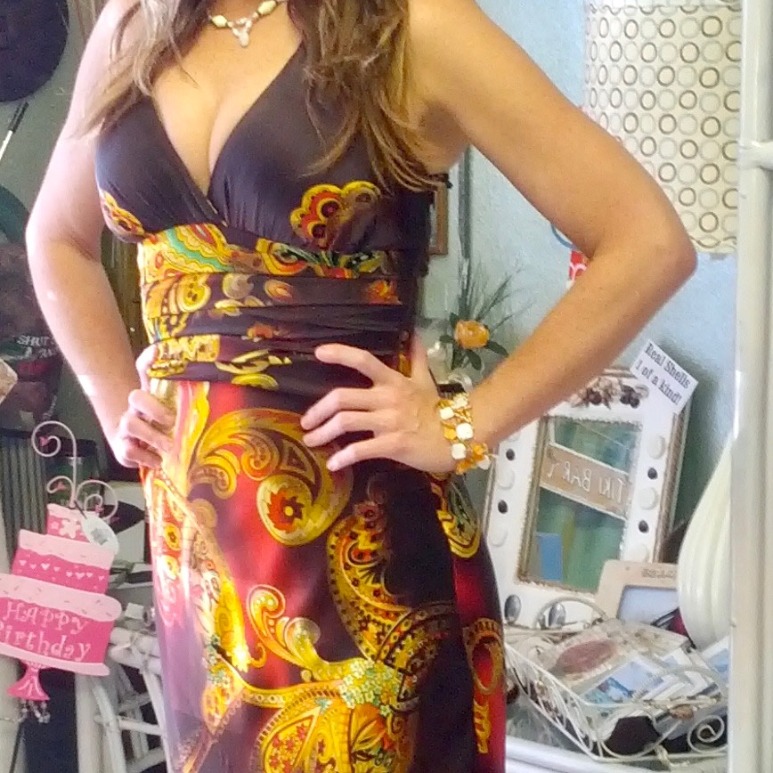 Gorgeous Paisley Print Halter Dress Va Va Voom
